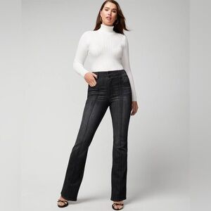Extra-High Rise Pintuck Skinny Flare Jeans
